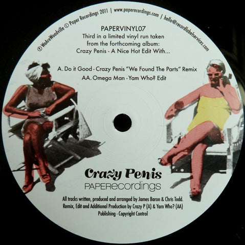 Crazy Penis ‎– A Nice Hot Edit With... 12" Paper Recordings ‎– PAPERVINYL07