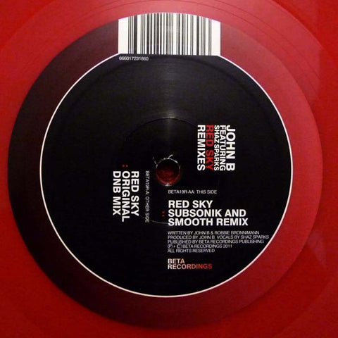 John B Featuring Shaz Sparks - Red Sky (Remixes) 12" Beta Recordings BETA19R