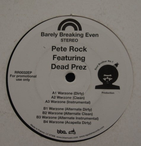 Pete Rock Featuring Dead Prez - Warzone 12" BBE, Rapster Records RR0032EP