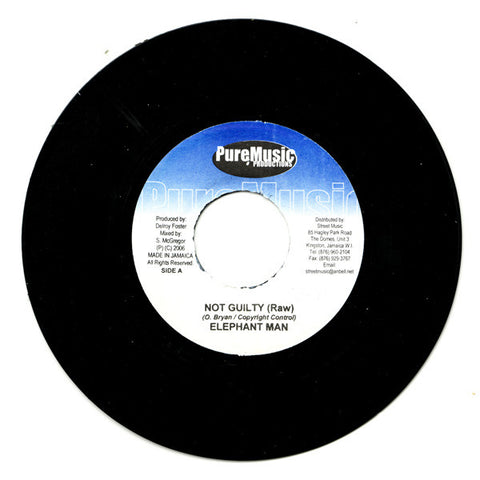 Elephant Man - Not Guilty 7" Pure Music Productions