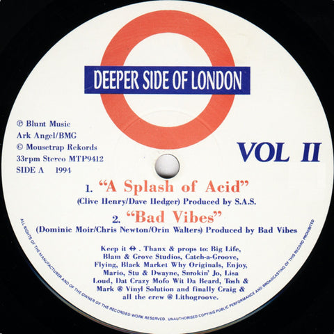 Various ‎– Deeper Side Of London Vol II - Mousetrap Records ‎– MTP9412
