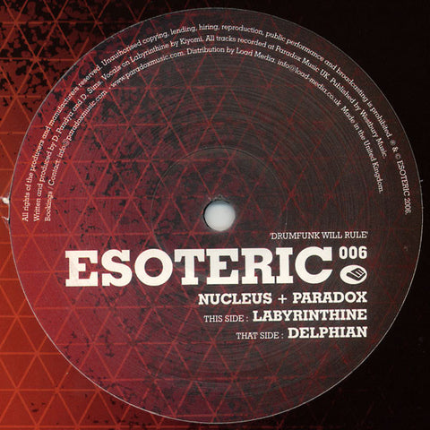 Nucleus + Paradox - Labyrinthine / Delphian 12" Esoteric ‎– ESO006