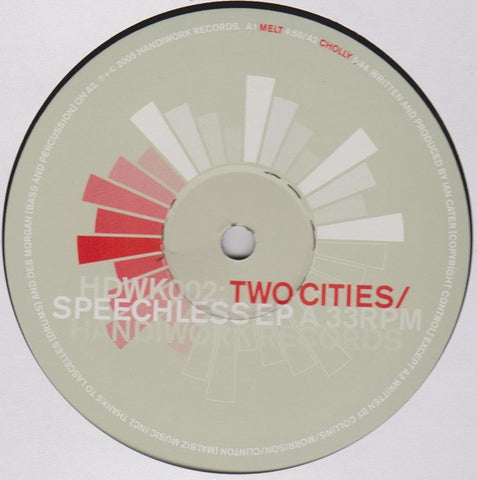 Two Cities ‎– Speechless EP 12" Handiwork Records ‎– HDWK002