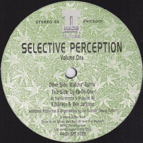 Selective Perception - Selective Perception Volume One 12" 2NICE001 2 Nice Tunes