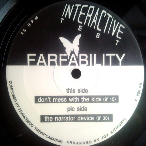 Farfability ‎– Farf - Ability 12" Interactive Test ‎– RF 003