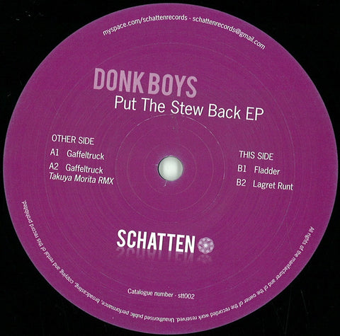 Donk Boys - Put The Stew Back EP 12" Schatten Records stt002