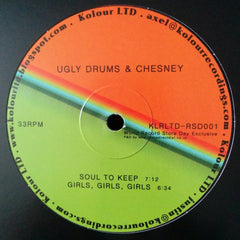 Frank Booker / Ugly Drums & Chesney ‎– Movin On / It's Time / Soul To Keep / Girls, Girls, Girls 12" REPRESS Kolour LTD ‎– KLRLTD-RSD001 (Black Vinyl)