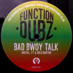 Digital ‎– Zion / Bad Bwoy Talk 10" Function Dubz ‎– FDUBZ001