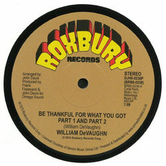 William DeVaughn ‎– Be Thankful For What You Got - Roxbury Records ‎– DJH0-0236P