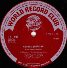 George Shearing - George Shearing With Dakota Staton 12" World Record Club TP 196