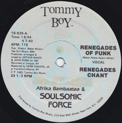 Afrika Bambaataa & Soulsonic Force - Renegades Of Funk - Tommy Boy TB 839