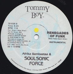 Afrika Bambaataa & Soulsonic Force - Renegades Of Funk - Tommy Boy TB 839