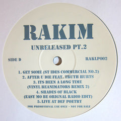 Rakim ‎– Unreleased Part 2 - PROMO ‎– RAKLP002