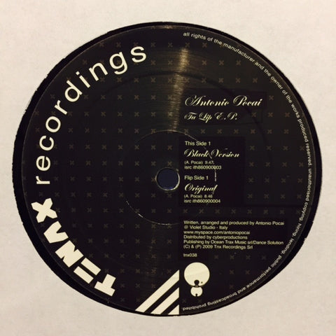 Antonio Pocai - Tu Lip EP 12" TNX038 Tenax Recordings