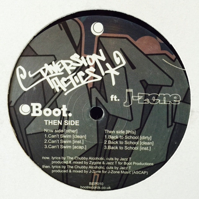 Diversion Tactics, J-Zone - Can't Swim / Back To School 12" BEP010 Boot Records