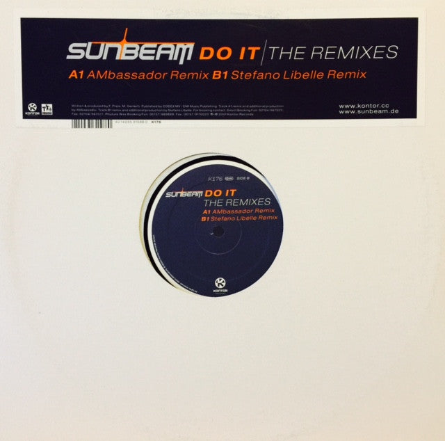 Sunbeam - Do It The Remixes 12" K176 Kontor Records