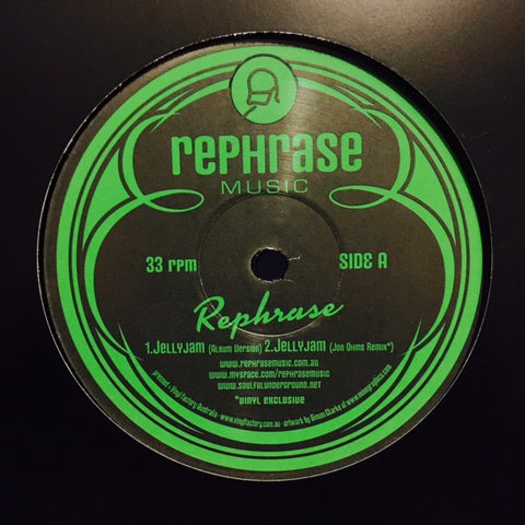 Rephrase - Jellyjam 12" REPHRASE003 Rephrase Music