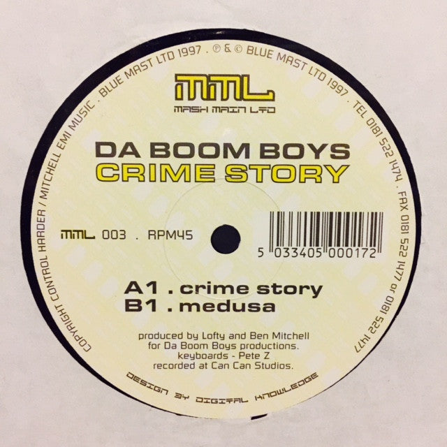Da Boom Boys - Crime Story 12" MML003 Mash Main LTD
