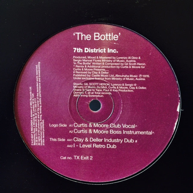 7th District Inc - The Bottle 12" TXEXIT2 Exit 8 Records