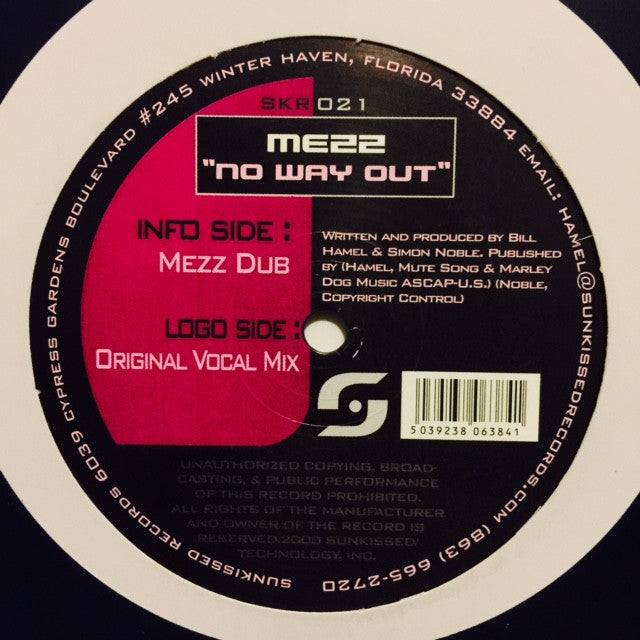 Mezz - No Way Out 12" SKR021 Sunkissed Records