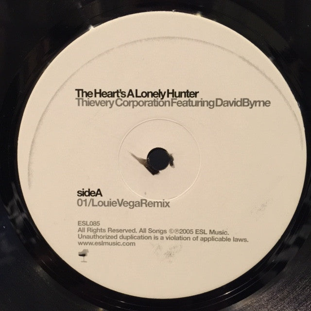 Thievery Corporation Featuring David Byrne - The Heart’s A Lonely Hunter 12" Eighteenth Street Lounge Music ESL085