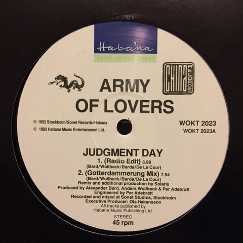 Army Of Lovers - Judgment Day 12" China Records, Habana WOKT 2023