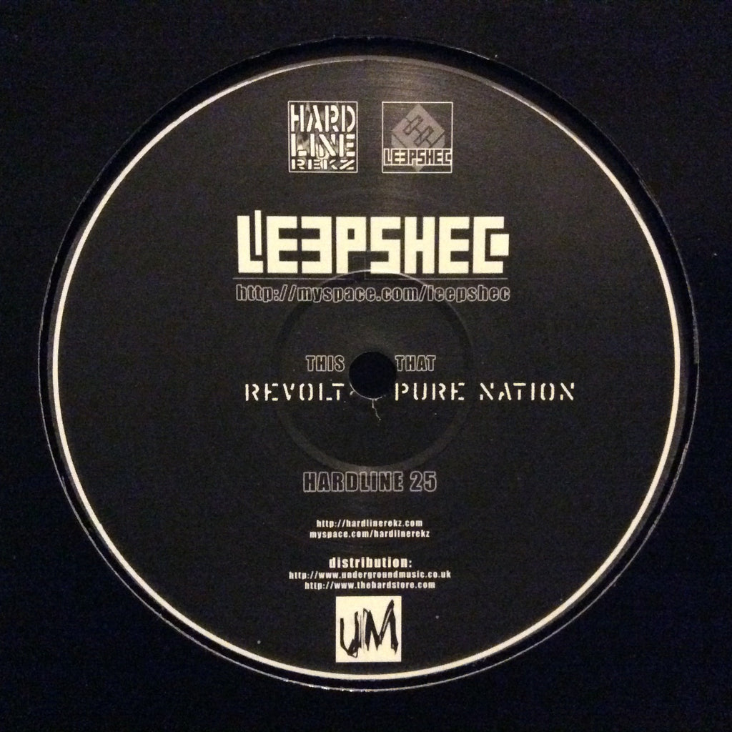Leepshec - Revolt / Pure Nation 12" Hardline Rekordingz HARDLINE 25