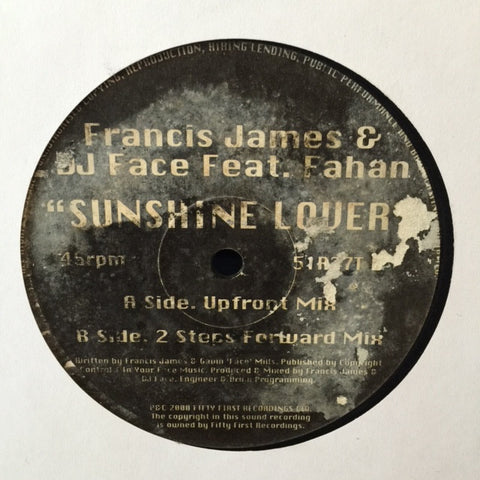Francis James, DJ Face, Fahan ‎– Sunshine Lover 12" Fifty First Recordings ‎– 51R27T