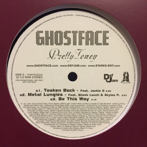 Ghostface Killah / Method Man ‎– Pretty Toney / Tical 0 Def Jam Recordings ‎– TONYTICALDJ1