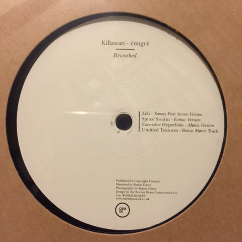 Killawatt - Emigre Reworked 12" Osiris Music UK ‎– OSMUK043EP