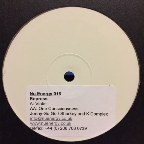 Johnny Go Go / Sharkey & K-Komplex ‎– Violet Skies / One Consciousness 12" PROMO Nu Energy ‎– NU NRG 016