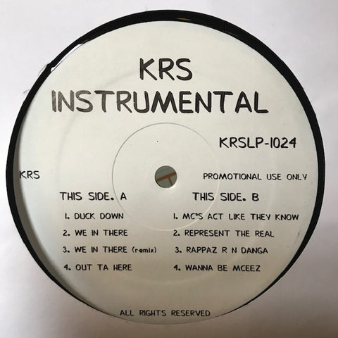 KRS-One ‎– KRS-One Instrumental - PROMO - KRSLP-1024