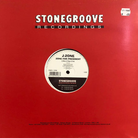 J-Zone – Zone For President Stonegroove Recordings – STONET6