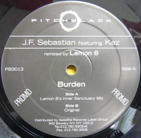 JF Sebastian Featuring Kaz – Burden Pitch Black – PB3013