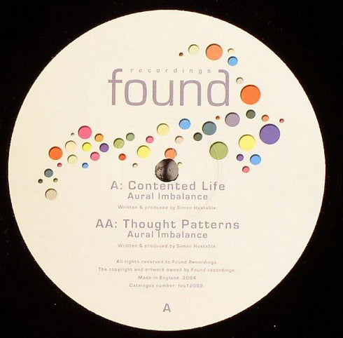 Aural Imbalance ‎– Contented Life / Thought Patterns - Found Recordings ‎– FOU12002