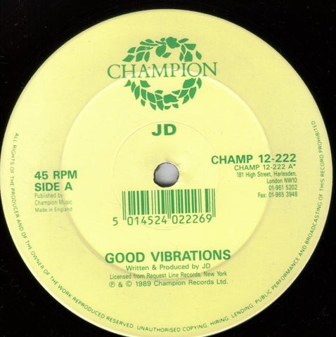 JD - Good Vibrations 12" CHAMP12-222 Champion