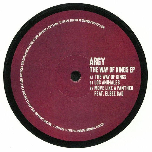 Argy ‎– The Way Of Kings EP Play It Say It ‎– PLAY029