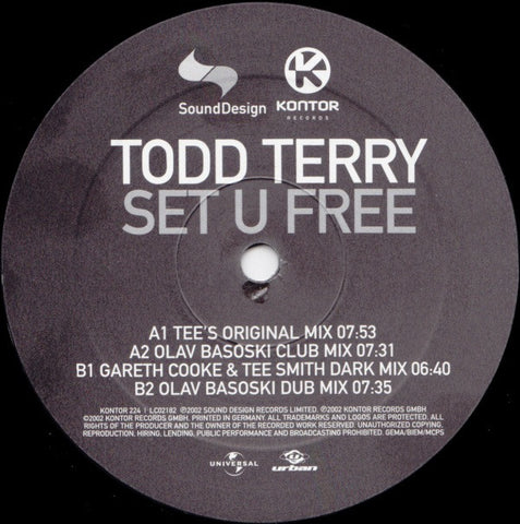 Todd Terry – Set U Free Kontor Records – Kontor224
