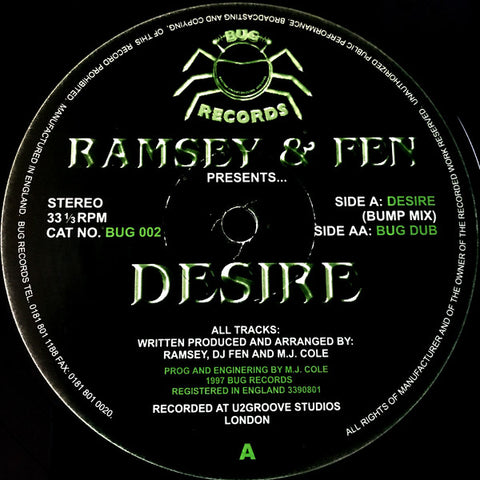 Ramsey & Fen ‎– Desire Bug Records ‎– BUG 002