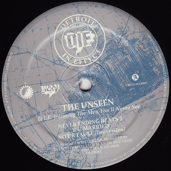 D.I.E. Featuring The Men You'll Never See ‎– The Unseen Clone West Coast Series ‎– CWCSxMAP002