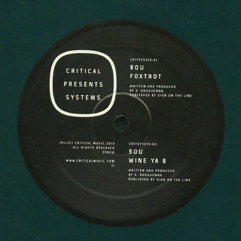 Bou / Stompz ‎– Critical Presents: Systems 015 - Critical Music ‎– CRITSYS015