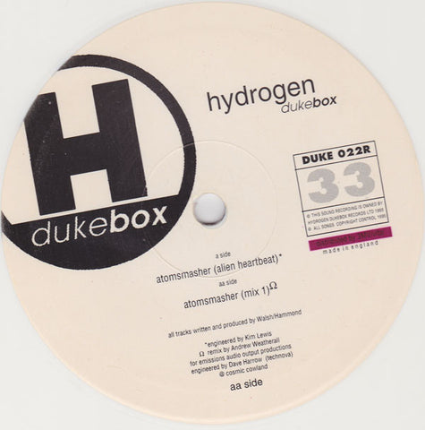 Slab ‎– Atomsmasher Hydrogen Dukebox ‎– DUKE 022R