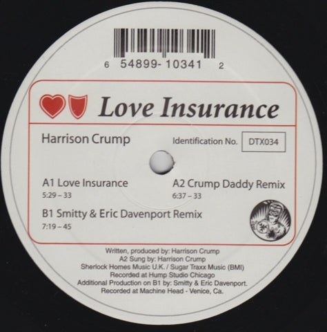 Harrison Crump ‎– Love Insurance 12" Dust Traxx ‎– DTX034
