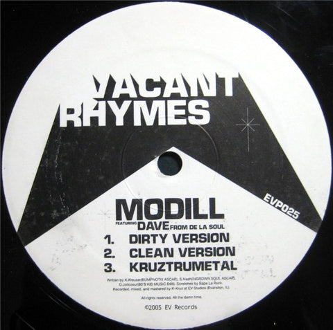 Modill - Vacant Rhymes / Nightly 12" EVP025 EV Productions