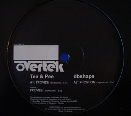 Tee & Pee ‎– Dbshape Overtek ‎– OVR 115
