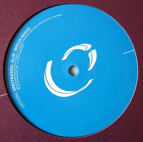 Spectrasoul - Alibi (Break Remix) / Organiser 12" CRIT038 Critical Recordings