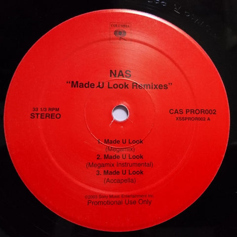 Nas ‎– Made U Look Remixes - Columbia ‎– CAS PROR002