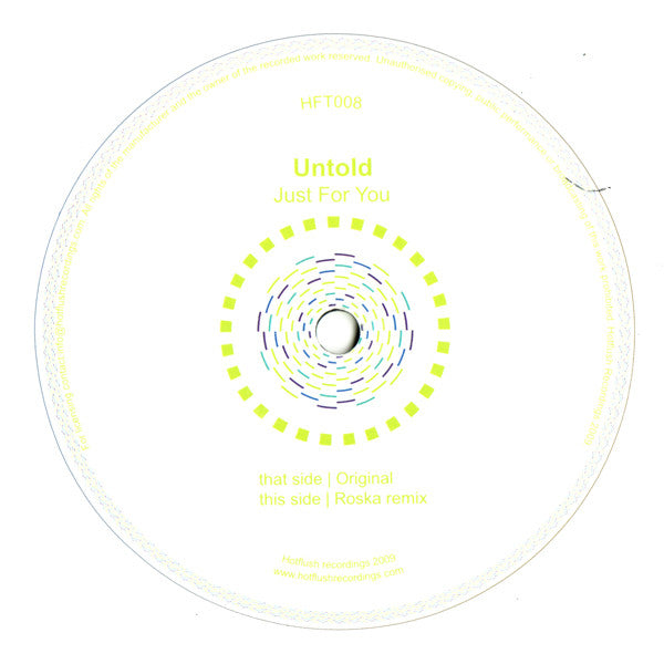 Untold ‎– Just For You Hotflush Recordings ‎– HFT008