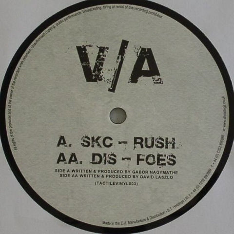 Various - Rush / Foes - ACTILEVINYL003 Tactile Vinyl