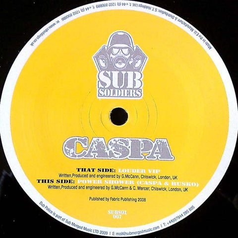 Caspa - Louder VIP / Power Shower SUBSOL007 Sub Soldiers